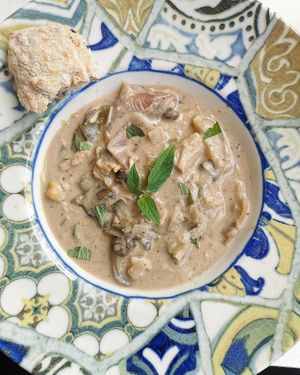 Tom kha-suppe at Vegetarzan in Copenhagen