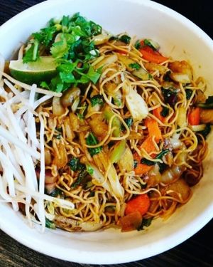 Vegan Spicy Hong Kong Style Noodle Box at Wok Box in Regina