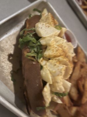 Vegan “lobster” roll   at Stones Throw in York