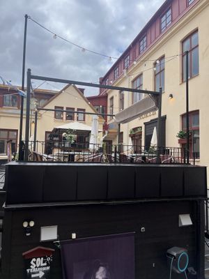 More outside area  at Norra Station Café in Ostersund