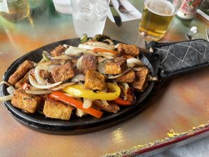 The best Vegan Fajita!!  at Luckys Taqueria & Cantina in Blairsville