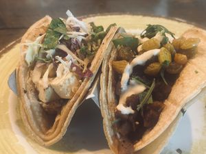 Seared tofu and butternut squash tacos  at Luckys Taqueria & Cantina in Blairsville