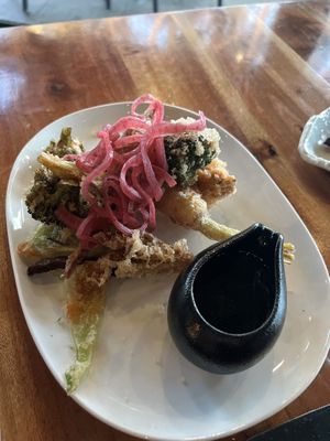Tempura vegetables  at Fraser's in West Perth