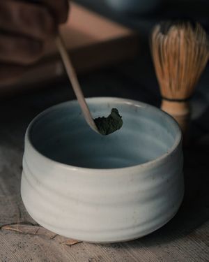 Matcha preparation. at MIZU in Luxembourg City