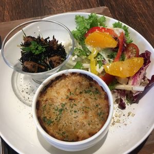 Lasagna plate at Plant Based Tokyo in Tokyo