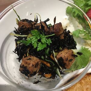 Hijiki tofu salad at Plant Based Tokyo in Tokyo