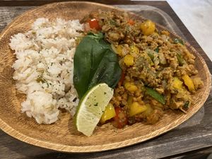 Gapao rice at Plant Based Tokyo in Tokyo