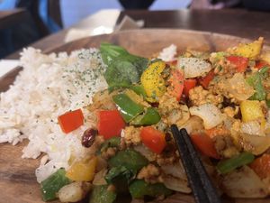 Soy Meat Ga Pao Rice  at Plant Based Tokyo in Tokyo