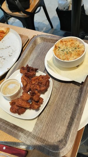 Karaage and lasagna at Plant Based Tokyo in Tokyo