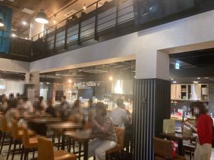 Seating area with the Plant Based Tokyo counter in the background   at Plant Based Tokyo in Tokyo