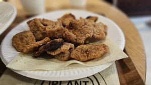 Chicken skin at Plant Based Tokyo in Tokyo