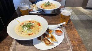 Vegan tantanmen and gyoza  at Plant Based Tokyo in Tokyo