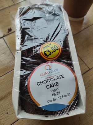 Vegan chocolate cake at Quay Co Op in Ballincollig