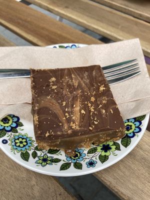 Vegan biscoff millionaire shortbread  at Little Green Refills in Abergavenny