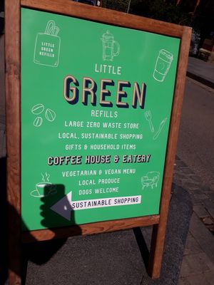 A frame at Little Green Refills in Abergavenny