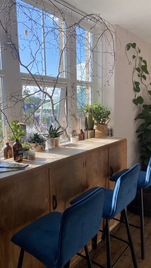 Sunlight bathing through the window  at Little Green Refills in Abergavenny