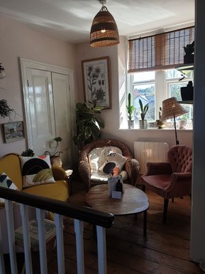 Upstairs at Little Green Refills in Abergavenny