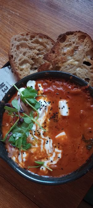 Vegan Shakshuka at Little Green Refills in Abergavenny