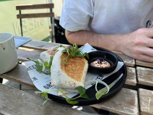 breakfast burrito  at Little Green Refills in Abergavenny