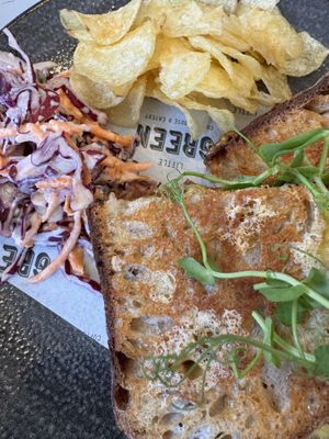 Mighty marmite and vegan toastie   at Little Green Refills in Abergavenny