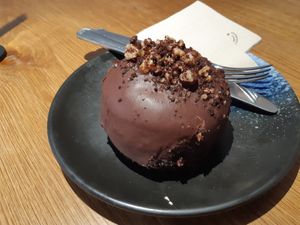 brownie doughnut at Delish Vegan Doughnuts - Malasaña in Madrid