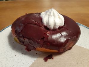 Matcha & blueberry at Delish Vegan Doughnuts - Malasaña in Madrid