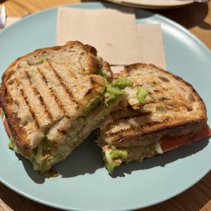 grilled avocado sandwich  at Delish Vegan Doughnuts - Malasaña in Madrid