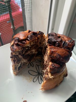 Chocolate Babka--Moist and chocolatey at Delish Vegan Doughnuts - Malasaña in Madrid
