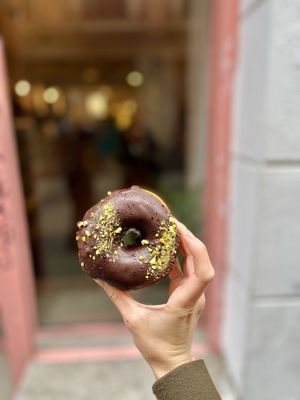Chocolate donut  at Delish Vegan Doughnuts - Malasaña in Madrid