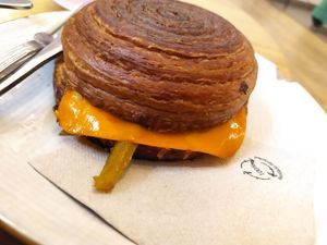 Donut de pizza at Delish Vegan Doughnuts - Malasaña in Madrid