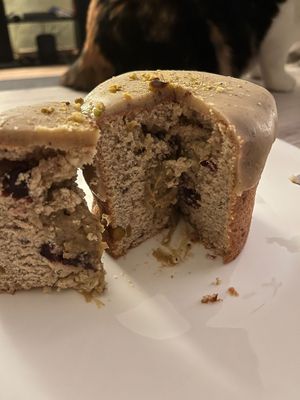 Pistaccio Panettone (made on demand for holidays) 10€ at Delish Vegan Doughnuts - Malasaña in Madrid