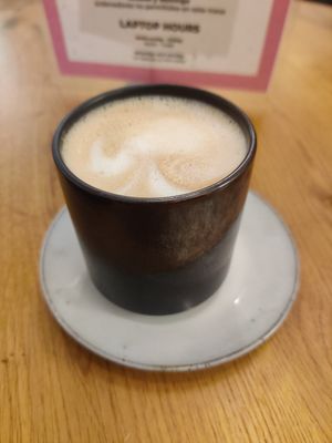 Cappuccino at Delish Vegan Doughnuts - Malasaña in Madrid