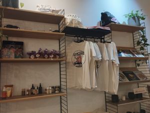 Merch zone at Delish Vegan Doughnuts - Malasaña in Madrid