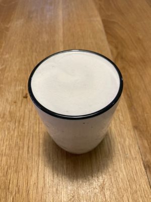 Lavender latte at Delish Vegan Doughnuts - Malasaña in Madrid