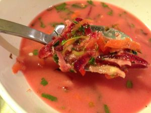 close up of soup at Catering Raw.z in Bucharest