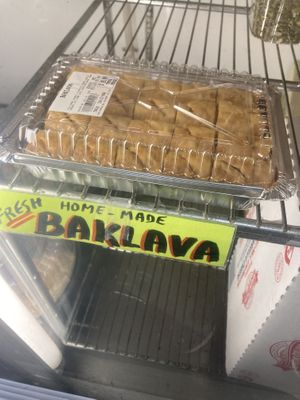 Baklava: labeled vegan  at Tavlin Market in Bellmore