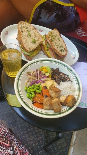 The bowl and tofu sandwich at Polkilo Food in St Petersburg