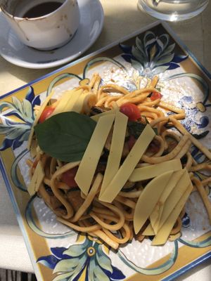 Asked for vegan pasta, this is what came out!! (Vegan cheese)  at Bar Il Gabbiano in Capri