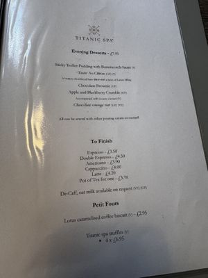 Desserts  at Titanic Spa in Huddersfield