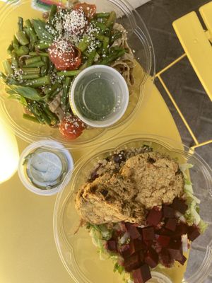 Mung bean bowl and quinoa bowl  at RAWGIRLS Downtown in Memphis