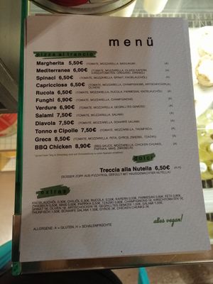 (Pizza) menu at Vegitalian in Salzburg