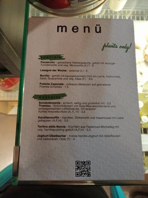 Menu 3 at Vegitalian in Salzburg