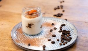 Vegan Panna Cotta at Vegitalian in Salzburg