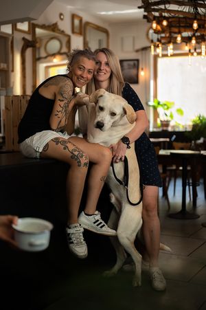 We absolutely do love dogs.. sometimes even more than people 😄 at Vegitalian in Salzburg