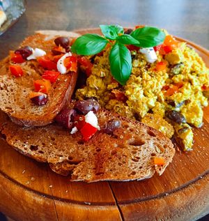 Brunch: Scrambled Tofu  at Vegitalian in Salzburg