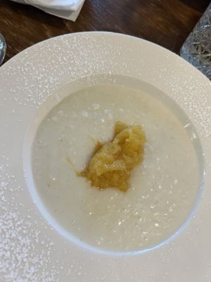 Coconut rice pudding with pineapple   at Sea Shanty  in Holyhead