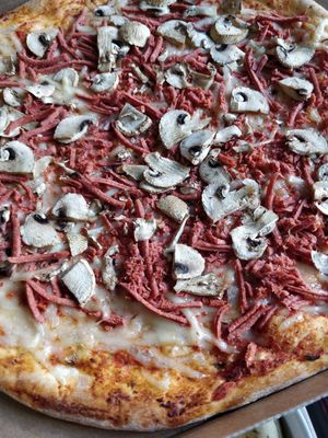 Mushrooms and vegan ham at Kungsgrillen in Vaxjo