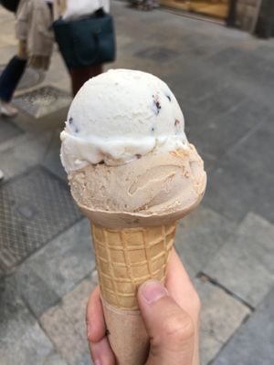 Vegan Snickers & hazelnut ice cream  at Madonna Gelateri in Girona