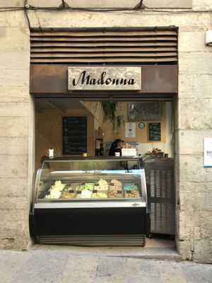 Outside  at Madonna Gelateri in Girona