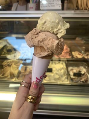 Pistachio and hazelnut  at Madonna Gelateri in Girona